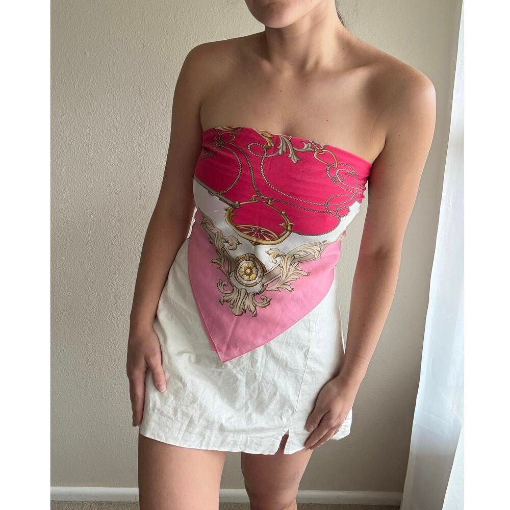 Jim Renoir Pink Gold Regal Satin Scarf summer festival vacation resort barbie